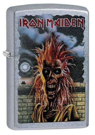 Zippo Windproof Lighter With Iron Maiden Logo And Design,  29433,