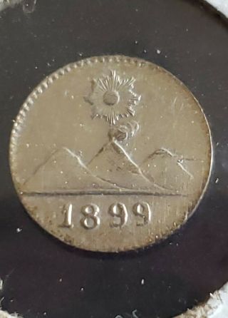 Guatemala 1899 1/4 Real/ Silver Coin
