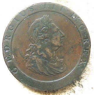 Great Britain 1797 One Penny - Copper (27.  9 Gr,  36 Mm) Km 618.