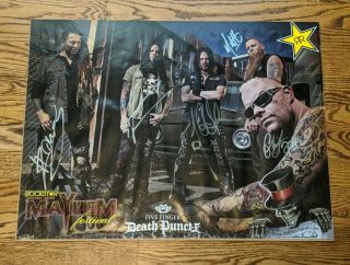 Five Finger Death Punch Autographed/signed Poster Rockstar Mayhem Festival