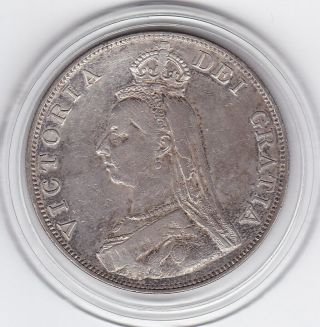 Very Sharp 1890 Queen Victoria Sterling Silver Double Florin (4/ -) Coin