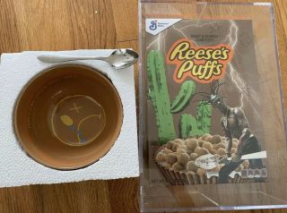 Travis Scott Limited Edition Resses Puffs Cereal With Acrylic,  Bowl And Spoon