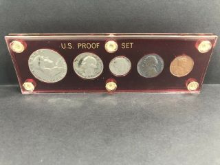 1953 United States Silver Proof Set In Red Capital Hard Plastic Holder
