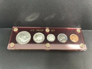 1953 United States Silver Proof Set In Red Capital Hard Plastic Holder 2