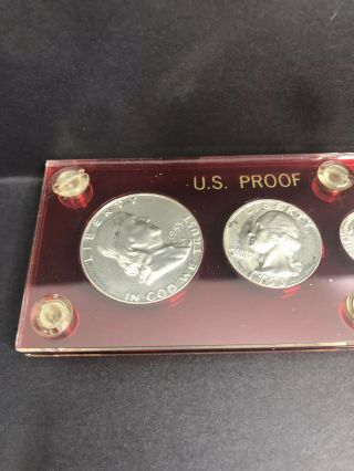 1953 United States Silver Proof Set In Red Capital Hard Plastic Holder 3