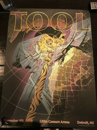 Tool Concert Tour Poster Detroit 11/9/19 Little Caesars Arena Limited/numbered