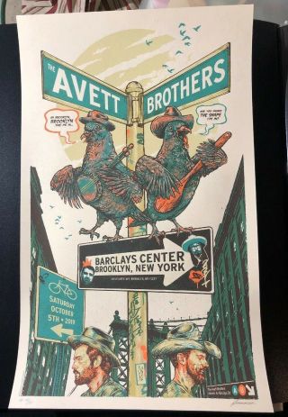 Avett Brothers Barclays Brooklyn Ny Poster Print Oct 5th 2019 Artist Proof /30
