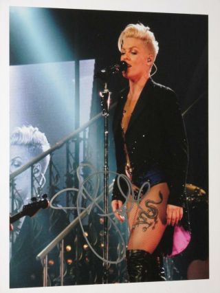Alecia Moore - (a.  K.  A - Pink) - Signed 8 " X 10 " Full Colour Tour Photograph