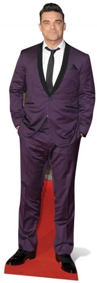 Robbie Williams Purple Suit Pop Singer Fun Cardboard Cutout - Great For Parties