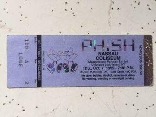 Phish Ptbm Ticket Stub 10/7/99 Nassau Coliseum,  Ny Poster Pollock Pollock Magnet