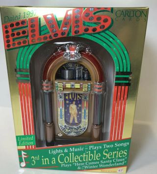 1997 Heirloom Carlton Cards Elvis Presley Musical Jukebox Christmas Ornament Nib