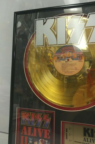 KISS Band Alive 2 Gold Record Award Plaque 1977 Gold LA Forum Ticket w/ 1997 3