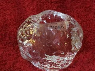 Kosta Boda Snowball Candle Holder.  Swedish Glass Designed By Ann Warff.  Fabulous