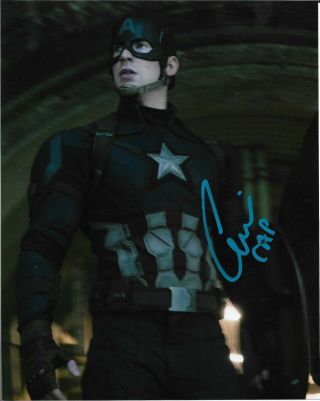 Chris Evans " Captain America " Autographed 8 X 10 Signed Photo Holo