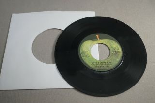 Vintage 45 Rpm Record - The Beatles And I Love Her / If I Fell - Apple