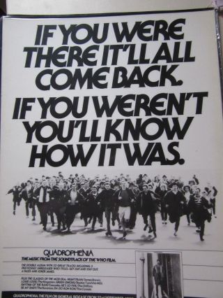 Quadrophenia Promo Material For Soundtrack Of The Who Film/ If You Were There.
