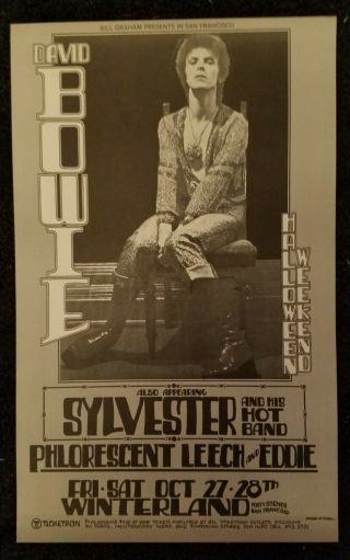 David Bowie 1972 Winterland Concert Poster - Randy Tuten/bill Graham