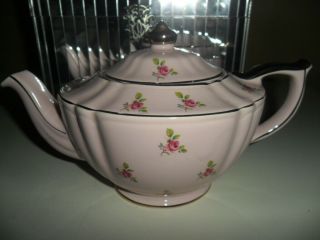 Vintage Sadler England Pink Rose Tea Pot