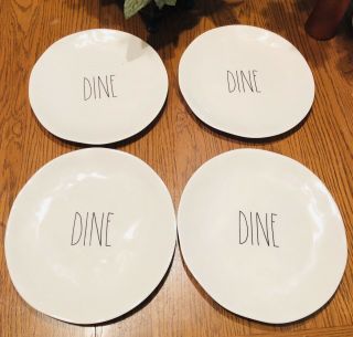Rae Dunn Melamine Set Of 4 Dine 10 Inch Large Round Dinner Plates