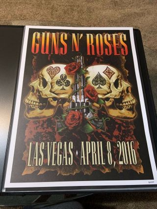 Guns N Roses Lithograph Poster - Las Vegas April 8 2016 - Night 1 Reunion Show