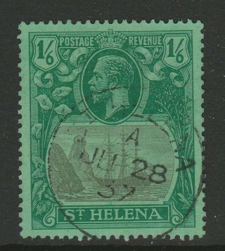 St Helena 1922 - 37 George V 1/6d Grey And Green Sg 107 Fine.