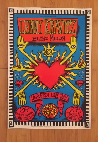 Lenny Kravitz Blind Melon Universal Love Tour Poster 1993 Bill Graham Bgp82