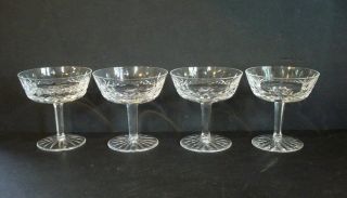 Set Of 4 Waterford Cut Crystal Lismore Champagne / Sherbet Glasses 4 1/8 "