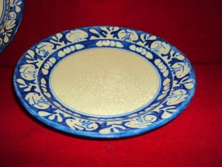 2 Dedham Pottery Arts and Crafts Rabbit Border Plates 8 3/8 