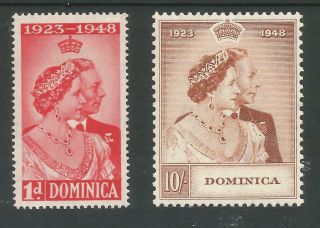 Dominica The 1948 Gvi Silver Wedding Pair Fine Mounted C£25,
