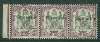 Bca / Nyasaland - 1901 1/ - (strip 3) Arms With " Consular " O/p.  Scarce (es583)