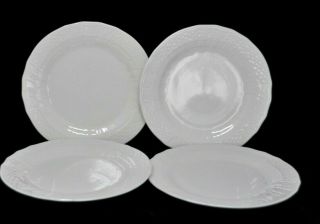 Set Of 4 Mikasa Renaissance White D4900 8 1/4 " Salad / Dessert / Bread Plates