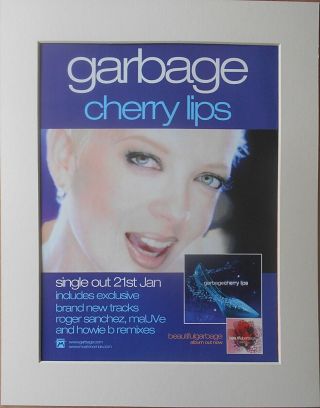 Garbage Shirley Manson Cherry Lips 2002 Music Press Poster Type Advert In Mount