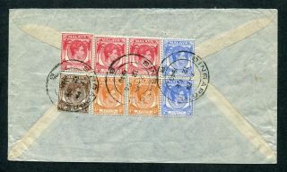 1940 Malaya S.  S.  8 X Stamps On Passed For Transmission Cover Singapore To Gb Uk