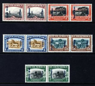 South West Africa 1927 Pictorial Part Set Bilingual Pairs Sg 49 To Sg 53