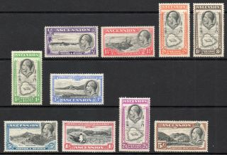 Ascension 1934 Kgv Set Of Stamps Value To 5/ - Lightly Hinged