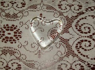 Baccarat Crystal Clear Glass Heart Figurine / Paperweight Approx.  3 - 1/2 
