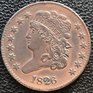 1826 Classic Head Half Cent 1/2 Cent Au - Unc 7574