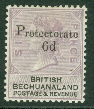 Sg 45 Bechuanaland 1888.  6d On 6d Lilac & Black.  Very Lightly Mounted Cat.