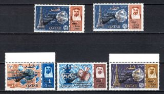 Qatar 1966 Space In Black Currency Perf Short Set Of Mnh Stamps Un/m