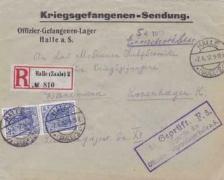 German World War 1 Prisoner Of War Stamps Cover Item Ref R14591