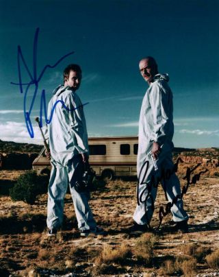 Bryan Cranston Aaron Paul Signed 8x10 Autographed Photo Picture With