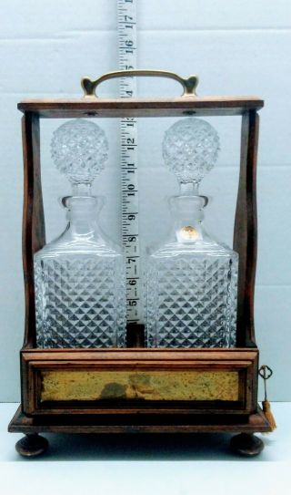 Vintage Rcr Crystal Impero 2 Square Bottiglia Carafe Decanter W Locking Case 