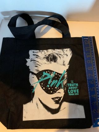 Pink The Truth About Love Tour Tote Bag Black Teal 2013