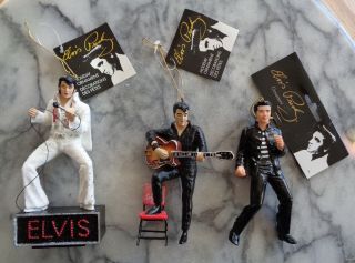 Set Of Three Kurt S.  Adler Elvis Presley Ornaments 2003