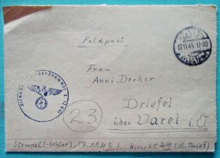 German Ww2 Fieldpost Letter With Postmark Error - Flak Unit - Lieutenant