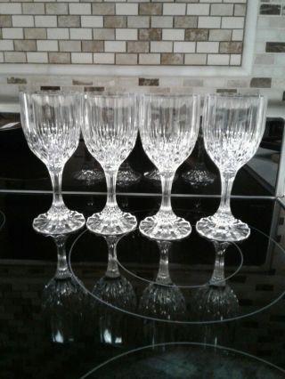 Set Of 4 Mikasa Crystal Park Lane 6oz Wine/water Glasses,  Fluted Goblets