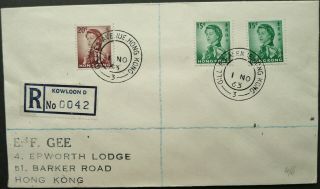 Hong Kong 1 Nov 1963 Registered Cover With Gilles Avenue Cancels - See