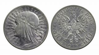 Poland - 10 Złotych 1932,  Silver,  Ngc Au 58,  Ref.  Y 22