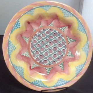 Mackenzie Childs Pottery Keukenhof 11 3/4 " Smooth Dinner Plate