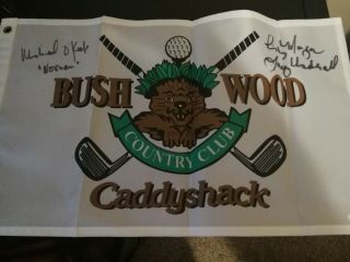 Signed " Bush Wood Country Club " Caddyshack Movie Golf Pin Flag